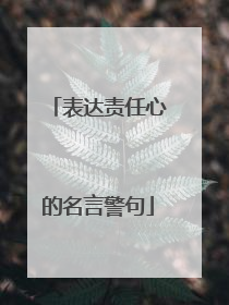 表达责任心的名言警句