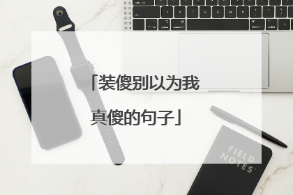装傻别以为我真傻的句子