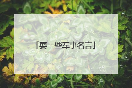 要一些军事名言