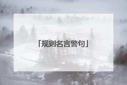 规则名言警句