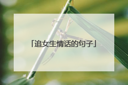 追女生情话的句子