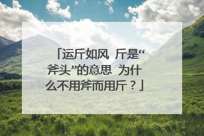 运斤如风 斤是“斧头”的意思 为什么不用斧而用斤?