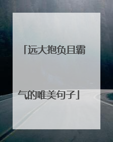 远大抱负且霸气的唯美句子