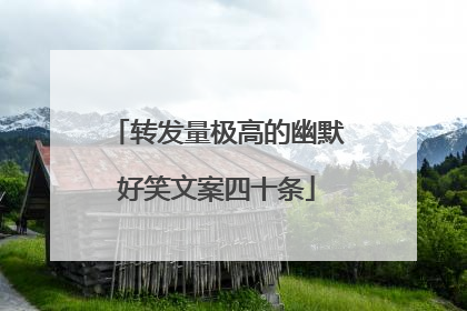 转发量极高的幽默好笑文案四十条