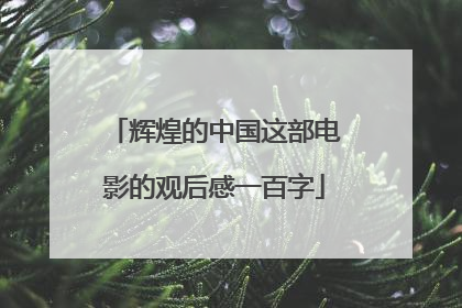 辉煌的中国这部电影的观后感一百字