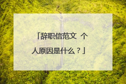 辞职信范文 个人原因是什么？