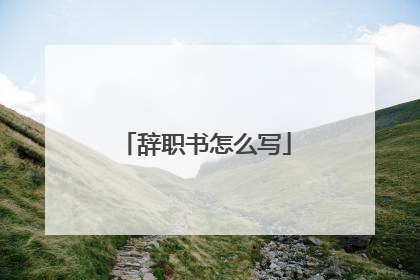 辞职书怎么写