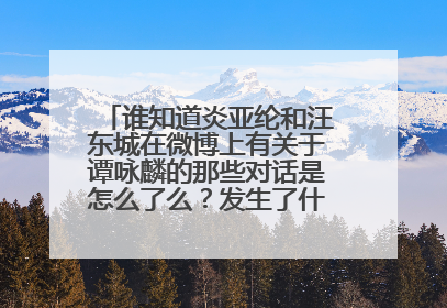 谁知道炎亚纶和汪东城在微博上有关于谭咏麟的那些对话是怎么了么？发生了什么事？为什么炎亚纶说和东哲不