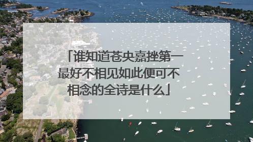 谁知道苍央嘉挫第一最好不相见如此便可不相念的全诗是什么