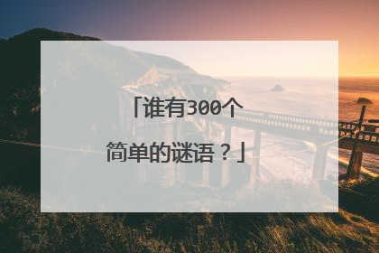 谁有300个简单的谜语？