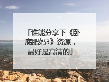 谁能分享下《卧底肥妈3》资源，最好是高清的