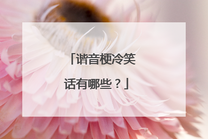 谐音梗冷笑话有哪些？