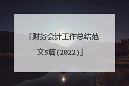 财务会计工作总结范文5篇(2022)