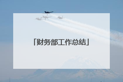财务部工作总结