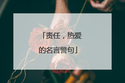 责任，热爱的名言警句