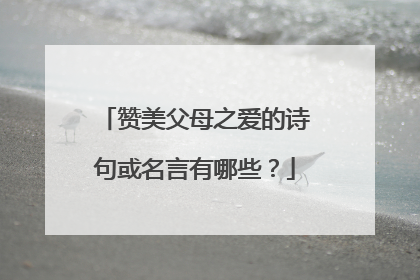 赞美父母之爱的诗句或名言有哪些?