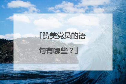 赞美党员的语句有哪些?