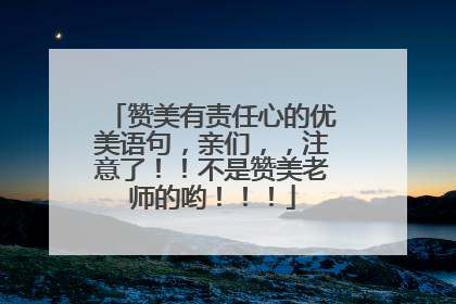 赞美有责任心的优美语句，亲们，，注意了！！不是赞美老师的哟！！！