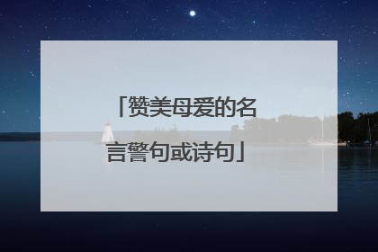 赞美母爱的名言警句或诗句