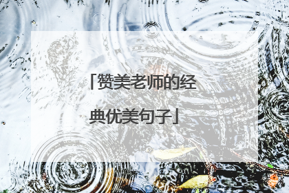 赞美老师的经典优美句子