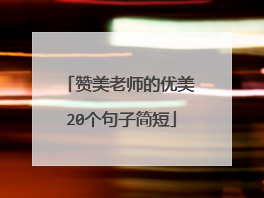 赞美老师的优美20个句子简短