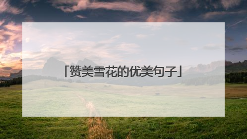 赞美雪花的优美句子