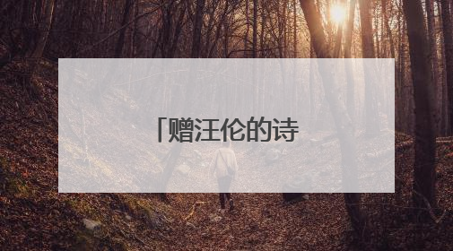 赠汪伦的诗句是什么？