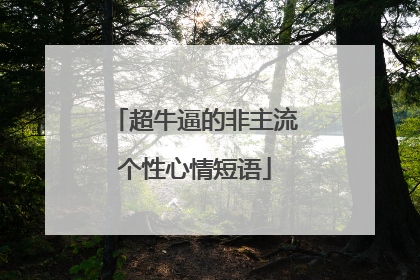 超牛逼的非主流个性心情短语