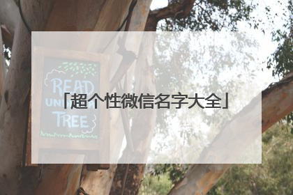 超个性微信名字大全