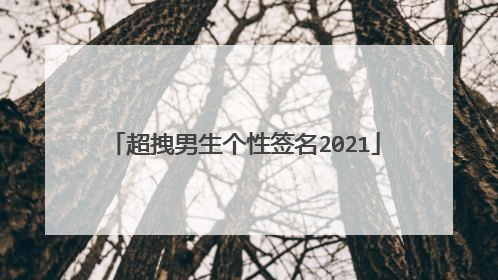 超拽男生个性签名2021