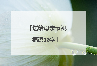 送给母亲节祝福语10字