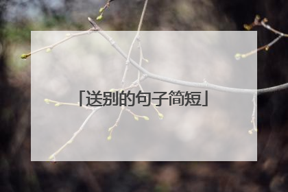 送别的句子简短