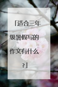 适合三年级暑假写的作文有什么?