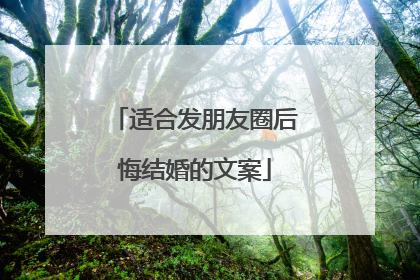 适合发朋友圈后悔结婚的文案