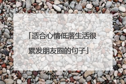 适合心情低落生活很累发朋友圈的句子