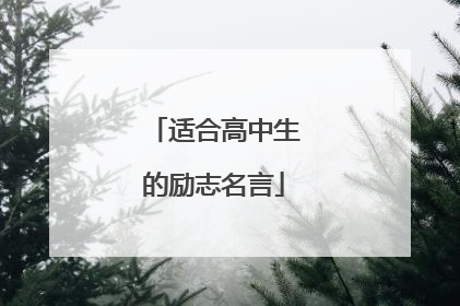 适合高中生的励志名言