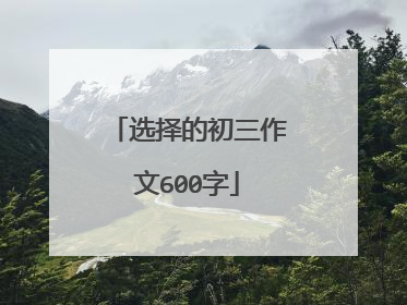 选择的初三作文600字