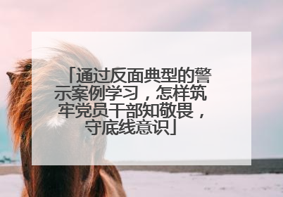 通过反面典型的警示案例学习，怎样筑牢党员干部知敬畏，守底线意识