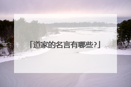 道家的名言有哪些?