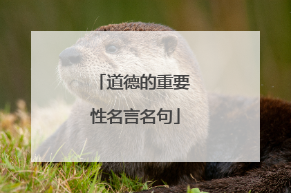 道德的重要性名言名句