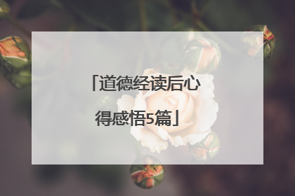 道德经读后心得感悟5篇