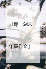那一刻六年级作文