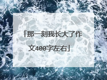 那一刻我长大了作文400字左右