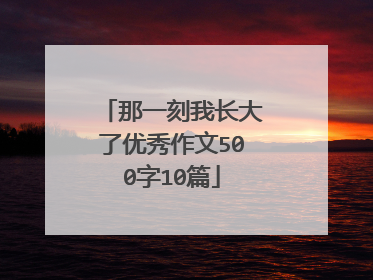 那一刻我长大了优秀作文500字10篇