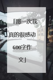 那一次我真的很感动600字作文