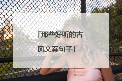 那些好听的古风文案句子