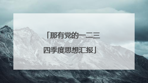 那有党的一二三四季度思想汇报