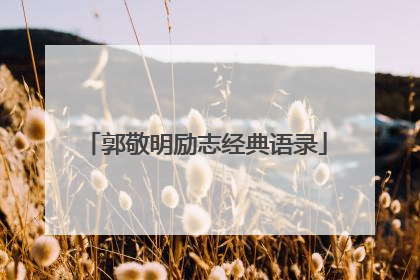 郭敬明励志经典语录