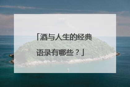 酒与人生的经典语录有哪些？