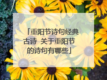 重阳节诗句经典古诗 关于重阳节的诗句有哪些